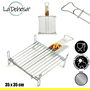 La Dehesa Parrilla Doble Zincada 35 x 35 cm Metal con 4 Patas y 1 Asa (Set de 5)