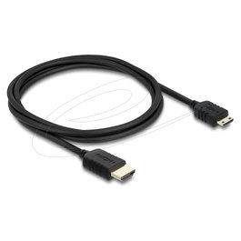 DeLOCK 81684 Cable HDMI Mini 1 m - HDMI A a HDMI C, 8K 60 Hz, 48 Gbit/s, 3D, Dolby Vision, eARC, Oro, Negro