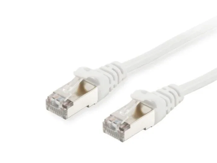 Equip 606000 Cable de Red Cat6a S/FTP (S-STP) Patch Cord 0.15 m, Conectores RJ45 Macho, Blanco, 10 Gbit/s, Compatible con PoE+