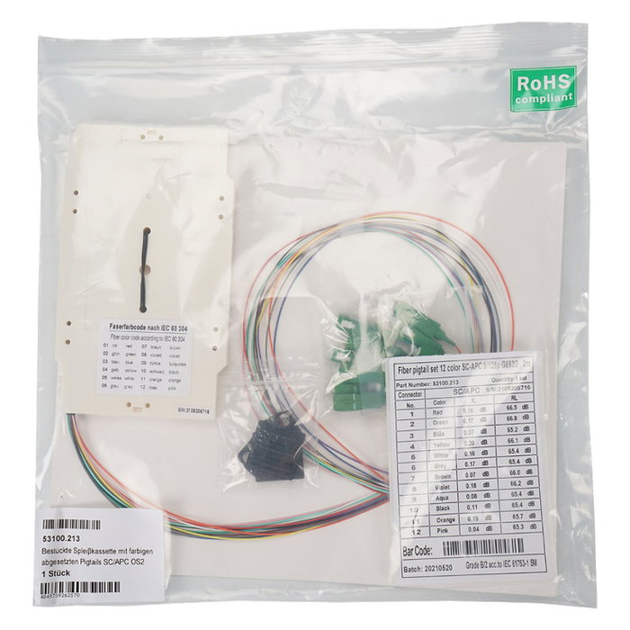 EFB Elektronik Cassette de empalme con pigtails de colores SC OS2