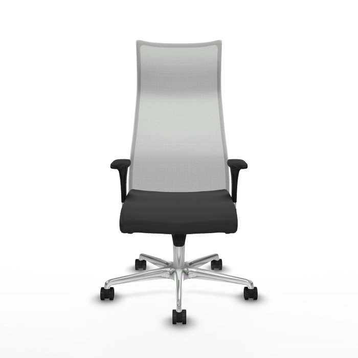 PIQUERAS Y CRESPO Sillón Albacete con mecanismo Sincro, Similpiel Gris oscuro y Malla Blanco