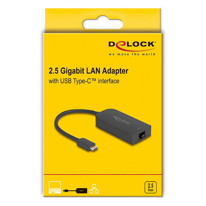 DeLOCK Adaptador de red USB Type-C a 2,5 Gigabit LAN 1 x RJ45 66046 DeLOCK Adaptador de red USB Type-C a 2,5 Gigabit LAN 1 x RJ45 66046