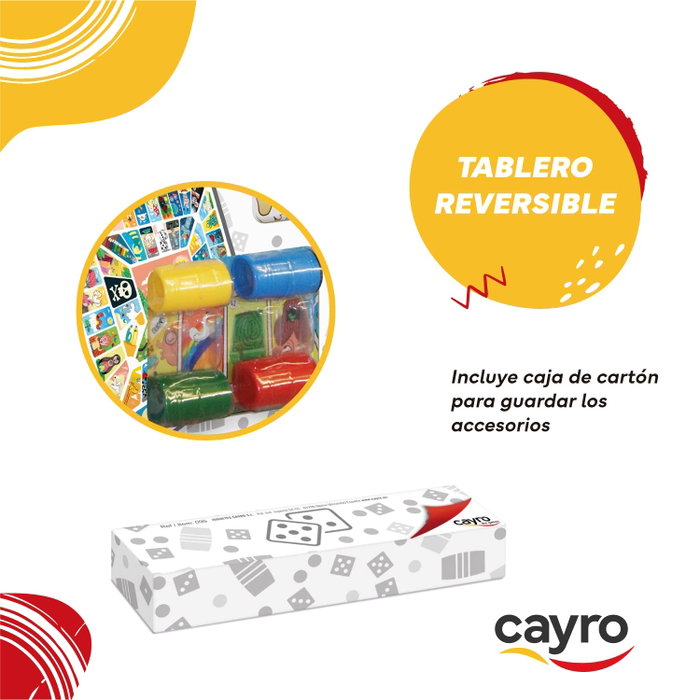 Cayro Tablero Parchís y Oca de Madera con Accesorios 40x40 cm