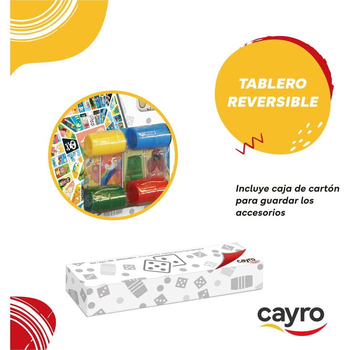 Cayro Tablero Parchís y Oca de Madera con Accesorios 40x40 cm