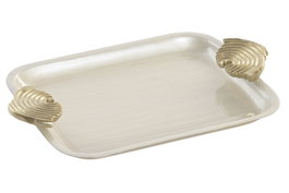 DKD Home Decor Centro de Mesa Gllef Dorado Acabado Perlado