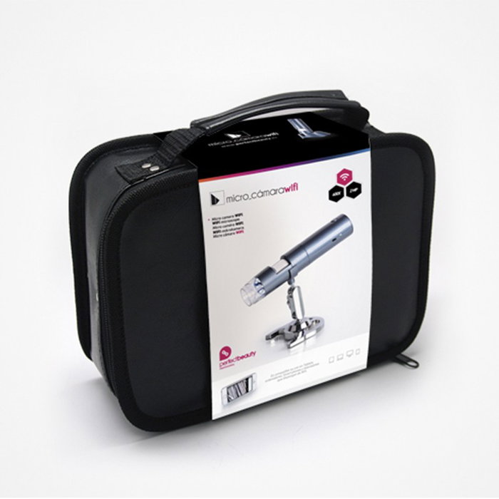 Perfect Beauty Micro Cámara Wifi para Diagnóstico Facial y Capilar 600x Aumentos con Bolso