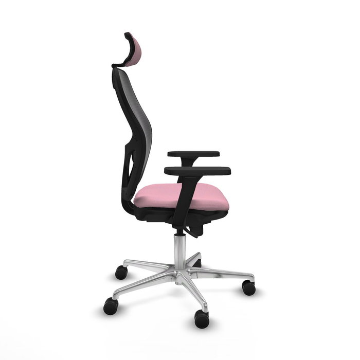 PIQUERAS Y CRESPO Silla de oficina Jorquera con mecanismo Sincro, Tela Rosa y Malla Negra PIQUERAS Y CRESPO Silla de oficina Jorquera con mecanismo Sincro, Tela Rosa y Malla Negra