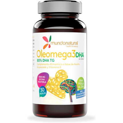 MUNDO NATURAL Oleomega 3 80% DHA 30 perlas