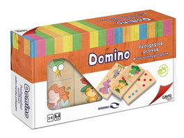 Cayro Domino Animales Juego de Mesa de Madera para Niños y Niñas a partir de 2 Años