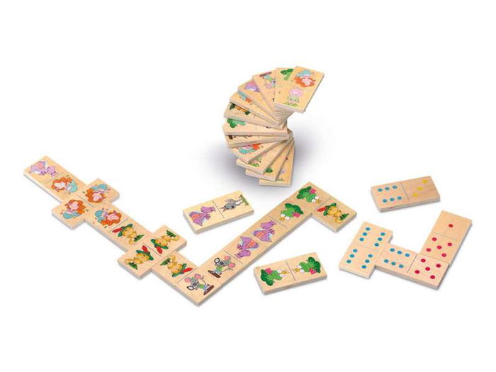 Cayro Domino Animales Juego de Mesa de Madera para Niños y Niñas a partir de 2 Años