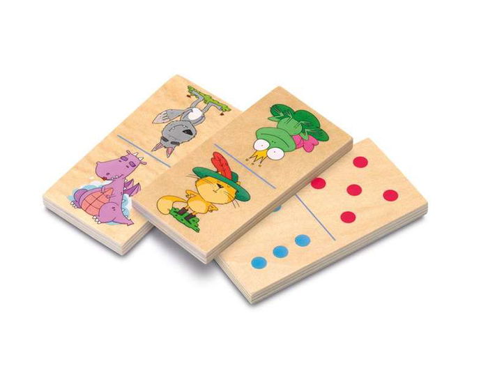 Cayro Domino Animales Juego de Mesa de Madera para Niños y Niñas a partir de 2 Años