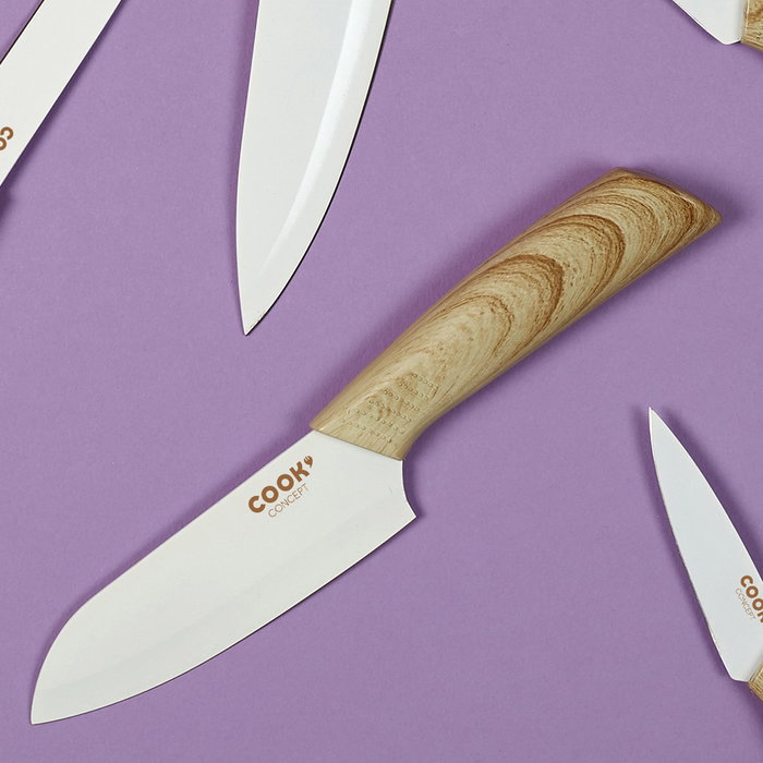 Cook Concept Cuchillo Santoku 13 cm Acero Inoxidable Antiadherente Mango Ergonómico Cook Concept Cuchillo Santoku 13 cm Acero Inoxidable Antiadherente Mango Ergonómico