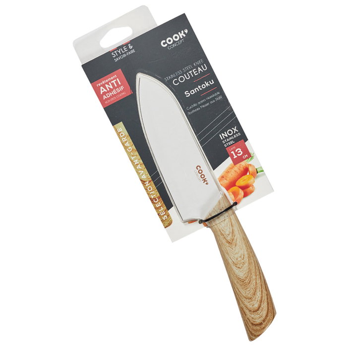 Cook Concept Cuchillo Santoku 13 cm Acero Inoxidable Antiadherente Mango Ergonómico Cook Concept Cuchillo Santoku 13 cm Acero Inoxidable Antiadherente Mango Ergonómico