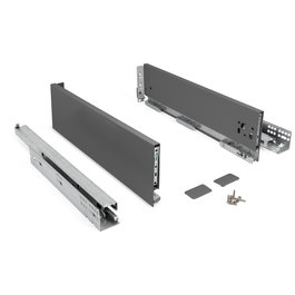 HERRAJES ALK Cajón Qube Push Extracción Total Acabado Antracita H90, H120, H185 Medida Cajón 450 Altura Cajón H120