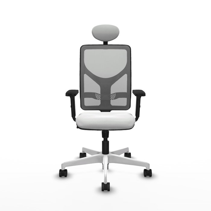 PIQUERAS Y CRESPO Silla de oficina Motilla con mecanismo Sincro, Blanco y Gris