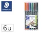 Staedtler Rotulador Lumocolor 318 WP Retroproyeccion Permanente Punta Fina Estuche 6 Colores