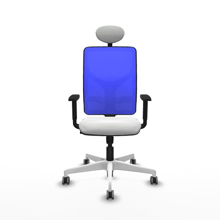 PIQUERAS Y CRESPO Silla de oficina Motilla con mecanismo Sincro, Blanco y Azul PIQUERAS Y CRESPO Silla de oficina Motilla con mecanismo Sincro, Blanco y Azul