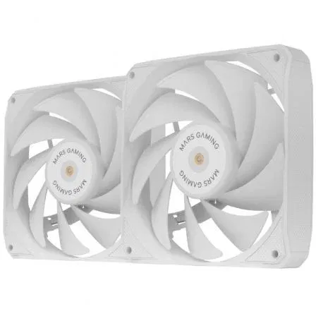 Mars Gaming MF-NCLX2 Pack 2 Ventiladores 12cm PWM FDB Hidráulicos 12dB 72 CFM Blanco