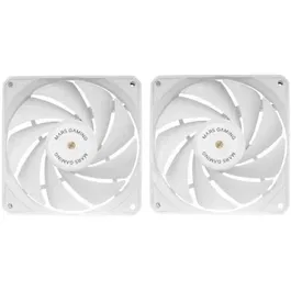 Mars Gaming MF-NCLX2 Pack 2 Ventiladores 12cm PWM FDB Hidráulicos 12dB 72 CFM Blanco
