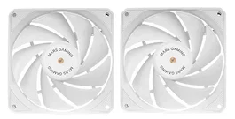 Mars Gaming MF-NCLX2 Pack de 2 Ventiladores para PC 120mm PWM, Rodamiento FDB Cobre, 9 Aspas Híbridas, 12 dB, Blanco - Kit Refrigeración