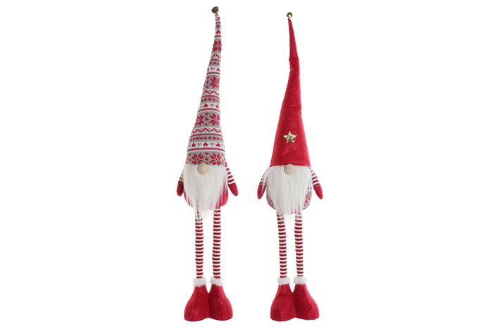 DKD Home Decor Figura de Gnomo Surtido Rojo y Blanco