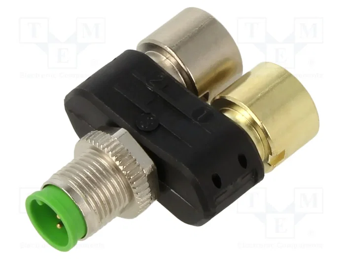 MURRELEKTRONIK Adaptador en T código A, M12 macho 4 pin, 2x M12 hembra 4 pin