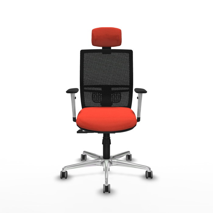 PIQUERAS Y CRESPO Silla de oficina Yunquera con mecanismo Sincro, Naranja oscuro y Negro