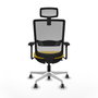 PIQUERAS Y CRESPO Silla de oficina Haches con mecanismo Sincro/Traslack, Amarillo/Gris