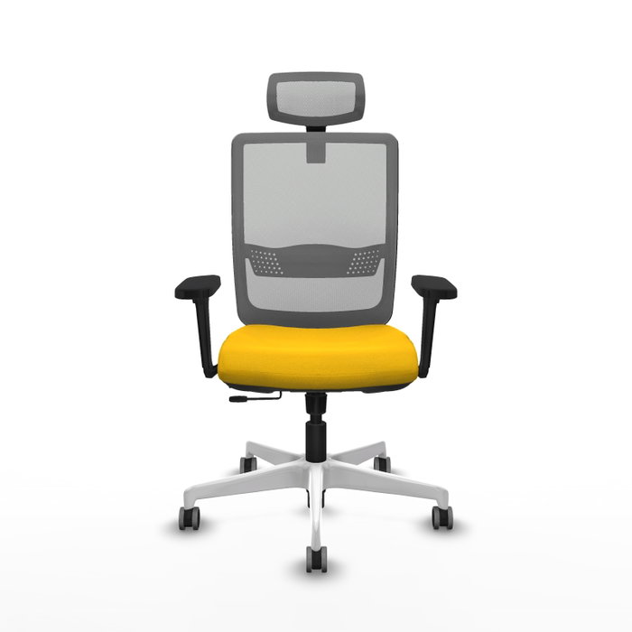 PIQUERAS Y CRESPO Silla de oficina Haches con mecanismo Sincro/Traslack, Amarillo/Gris