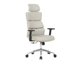 Q-connect Silla de Dirección Aurea Similpiel Gris, Alto Máximo 1400 mm, Ancho 520 mm, Profundo 510 mm, Ruedas Premium