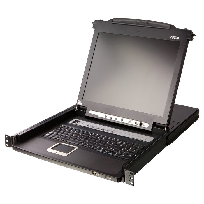 ATEN CL5708MW Conmutador KVM LCD 8 Puertos con Pantalla de 17.3" Full HD (1920x1080), Teclado UK QWERTY, USB/PS/2 y VGA, Montaje 1U Rack ATEN CL5708MW Conmutador KVM LCD 8 Puertos con Pantalla de 17.3" Full HD (1920x1080), Teclado UK QWERTY, USB/PS/2 y VGA, Montaje 1U Rack