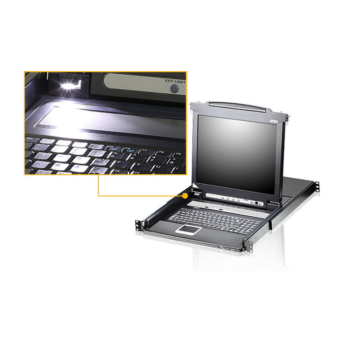 ATEN CL5708MW Conmutador KVM LCD 8 Puertos con Pantalla de 17.3" Full HD (1920x1080), Teclado UK QWERTY, USB/PS/2 y VGA, Montaje 1U Rack ATEN CL5708MW Conmutador KVM LCD 8 Puertos con Pantalla de 17.3" Full HD (1920x1080), Teclado UK QWERTY, USB/PS/2 y VGA, Montaje 1U Rack