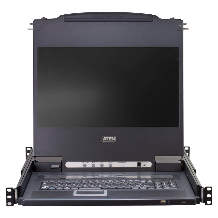 ATEN CL5708MW Conmutador KVM LCD 8 Puertos con Pantalla de 17.3" Full HD (1920x1080), Teclado UK QWERTY, USB/PS/2 y VGA, Montaje 1U Rack ATEN CL5708MW Conmutador KVM LCD 8 Puertos con Pantalla de 17.3" Full HD (1920x1080), Teclado UK QWERTY, USB/PS/2 y VGA, Montaje 1U Rack