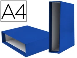 Liderpapel Caja archivador de cartón azul DIN A4 lomo 75mm