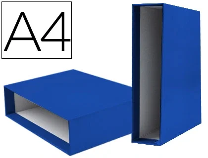 Liderpapel Caja archivador de cartón azul DIN A4 lomo 75mm Liderpapel Caja archivador de cartón azul DIN A4 lomo 75mm