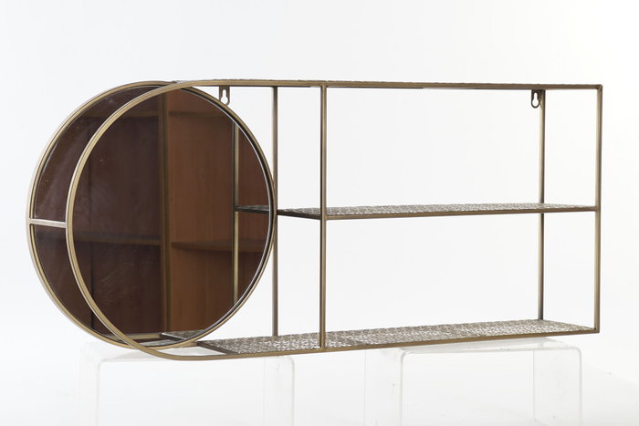 DKD Home Decor Espejo de Metal Dorado 80x35x13 cm