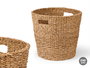 Giftdecor Cesto Cónico con Asas 40 cm Diámetro, 36 cm Alto, Marrón, Alga de Mar (Set de 2)