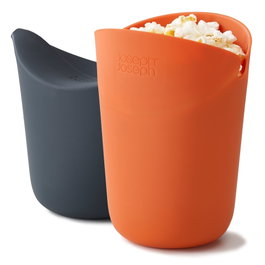 Joseph Joseph M-Cuisine Set de preparador de palomitas de maíz de 2 piezas, Naranja