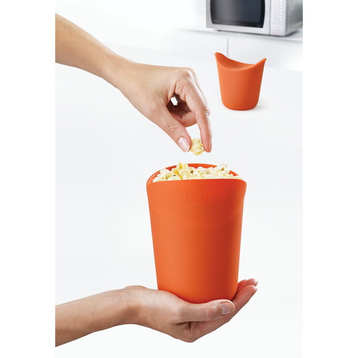 Joseph Joseph M-Cuisine Set de preparador de palomitas de maíz de 2 piezas, Naranja