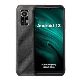 AGM H6 Lite Smartphone Rugged Android 13, IP68/IP69K/810H, Pantalla 6.56" IPS 90 Hz, 8 GB RAM, 128 GB, Cámara 50 MP, Batería 4900 mAh, Color Negro/Gris