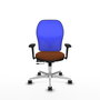 PIQUERAS Y CRESPO Silla de oficina Jorquera con mecanismo Sincro/Traslack, Marrón y Azul