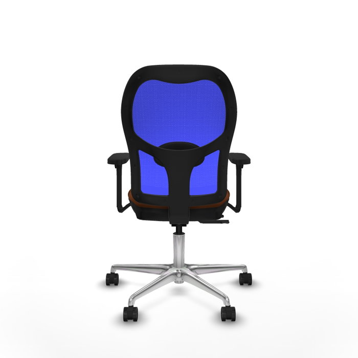 PIQUERAS Y CRESPO Silla de oficina Jorquera con mecanismo Sincro/Traslack, Marrón y Azul