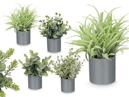 Ibergarden Maceta Cilindro Hojas Verde Plástico Cemento 10x18x10 cm (Set de 36)