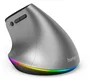 Hama EMW-700 Ratón Vertical Ergonómico Inalámbrico Triple Conexión Bluetooth y 2,4 GHz con Carga USB-C y RGB Antracita