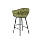 DKD Home Decor Taburete de Terciopelo Verde y Negro