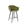 DKD Home Decor Taburete de Terciopelo Verde y Negro