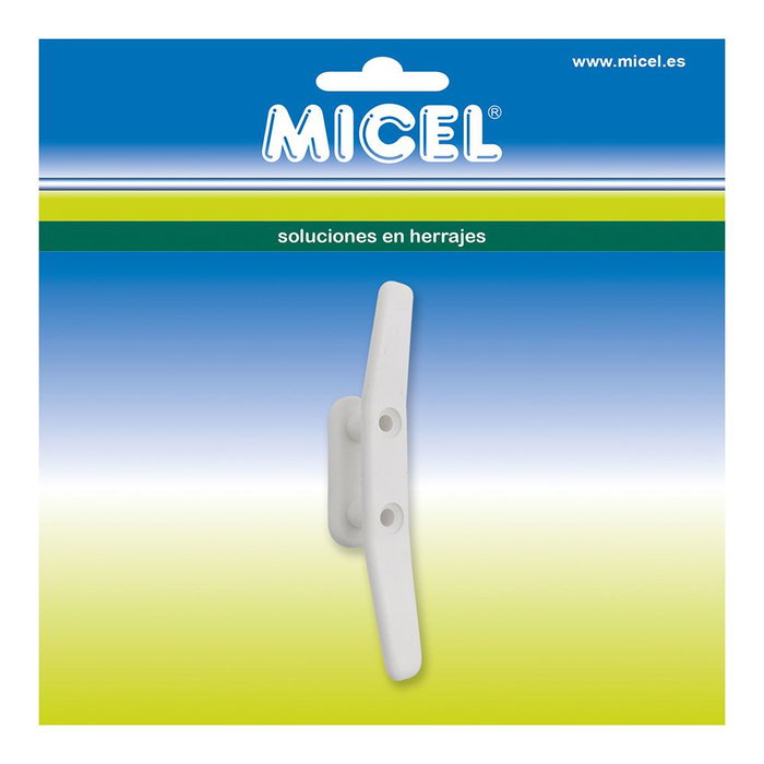 Micel 92572 Toldo TLD15 Polea Cornamusa 102mm Acero Acabado Blanco Rodamientos Interiores