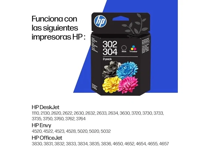 HP Pack de 2 cartuchos de tinta 302/304 Negro y Tricolor