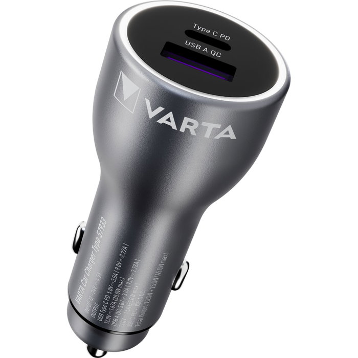 Varta Cargador de Coche 45 W con 1x USB-A y 1x USB-C PD Varta Cargador de Coche 45 W con 1x USB-A y 1x USB-C PD