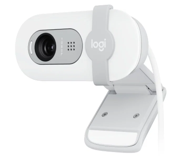 Logitech Brio 100 Webcam Full HD 1080p 2 MP USB con Micrófono Integrado y Tapa de Privacidad - Blanco (960-001617)